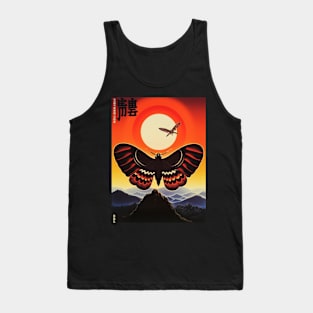 Vintage Asian Moth Retro Sci-Fi Movie Art - Nostalgic Kaiju Adventure Tank Top